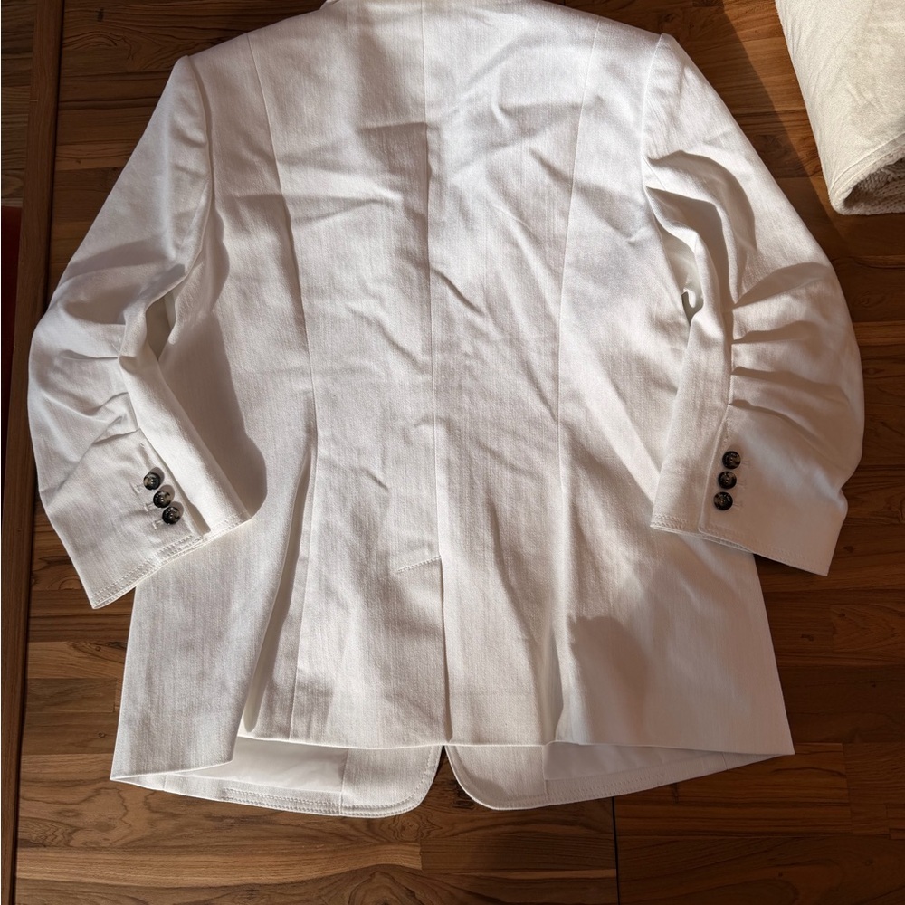 Cinq à Sept Khloe Denim Blazer - women’s size 12 - white - Picture 3 of 5